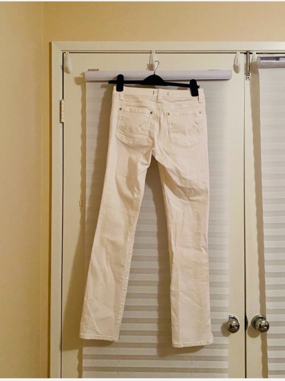 9 West Straight Leg Stretch White Denim Jeans